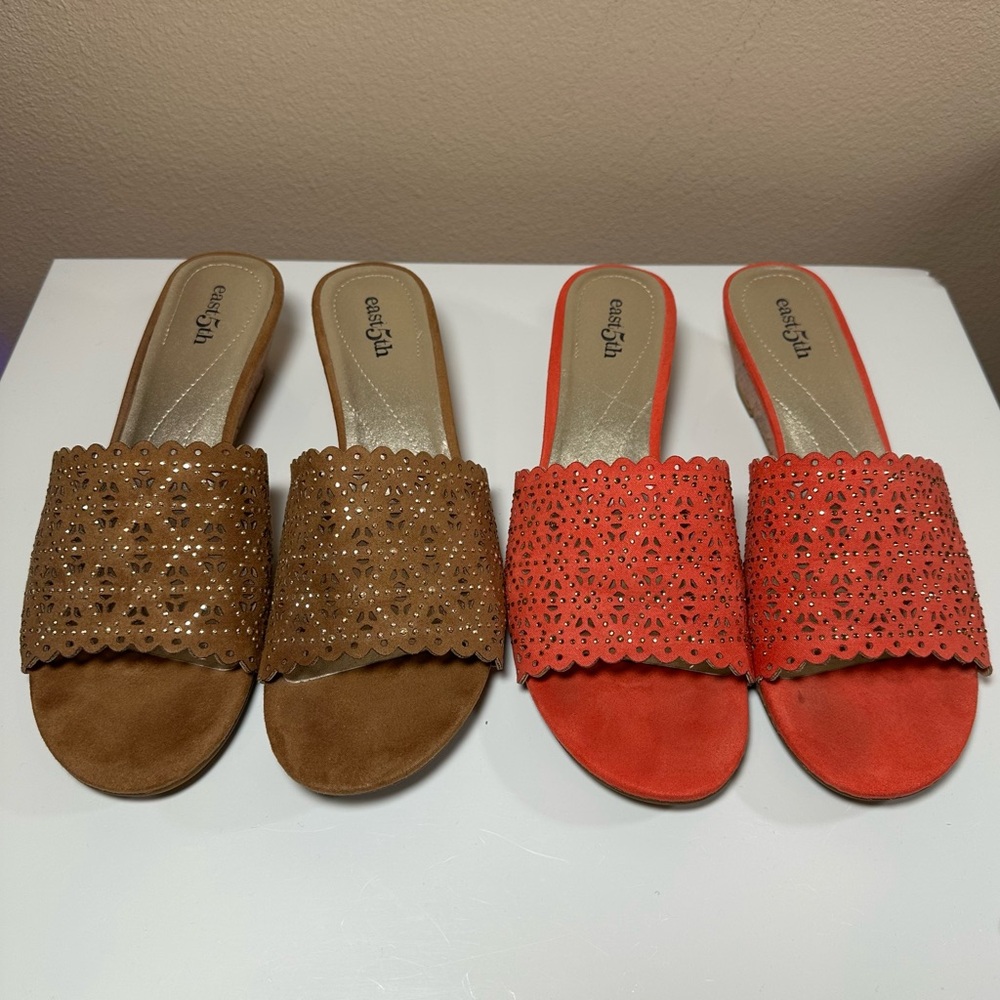 ☀️BUNDLE☀️ Two Pair East 5th Women's Slide Sandals